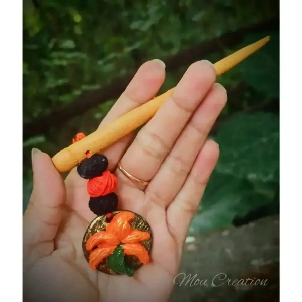 Hairpins made of clay