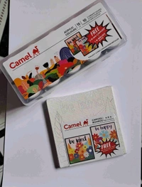 Camel Acrylic Ultra Colour & 2 Canvas ( 2" X 2" – 12 Rich Shades (15ml each) 