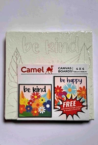 Camel Acrylic Ultra Colour & 2 Canvas ( 2" X 2" – 12 Rich Shades (15ml each) 