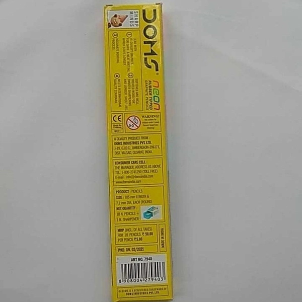 Doms Neon Rubber Tipped Graphite Pencil