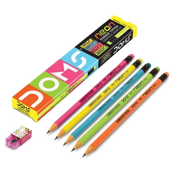 Doms Neon Rubber Tipped Graphite Pencil 1 Piece