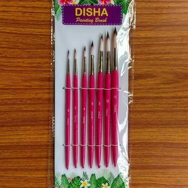 Disha Synthetic hair Brush 0,2,4,6,8,10,12 No.