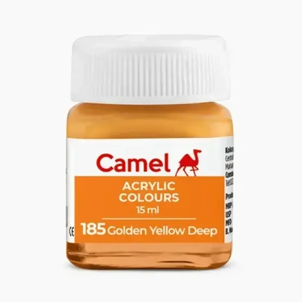 Camel Fabric Colour ( 185 Golden Yellow Deep ) 15 ml 10 pieces