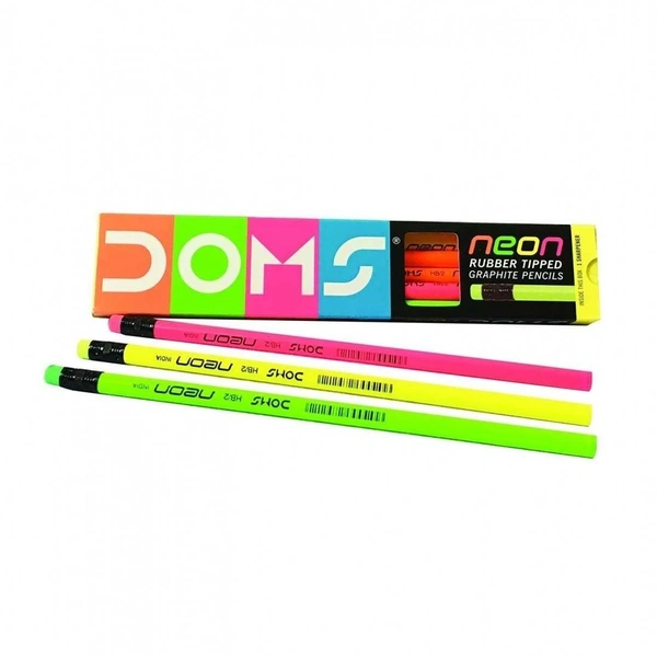 Doms Neon Rubber Tipped Graphite Pencil 1 Piece