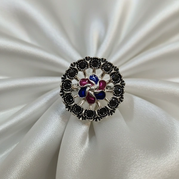 PREMIUM BLACK POLISH SILVER BICHHIYA - Free Size, Silver-Black