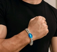  HEAVY SALMAN KHAN BRACELET  - Free Size, Silver