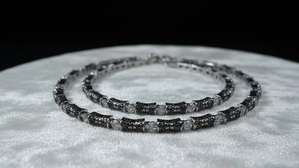 MINIMALIST BLACK-POLISHED SILVER PAYAL - Free, Silver-Black
