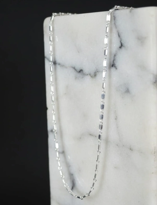 ROYAL THIN BOX CHAIN - Long, Silver