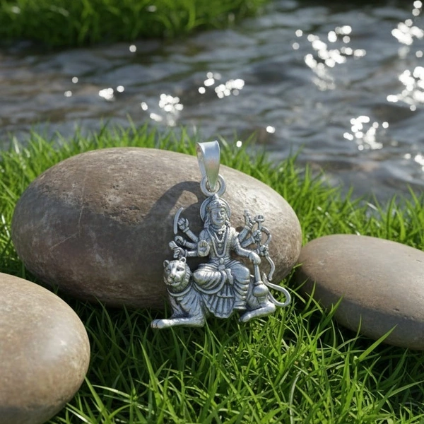 ETERNAL DURGA MATA LOCKET  - -, Silver