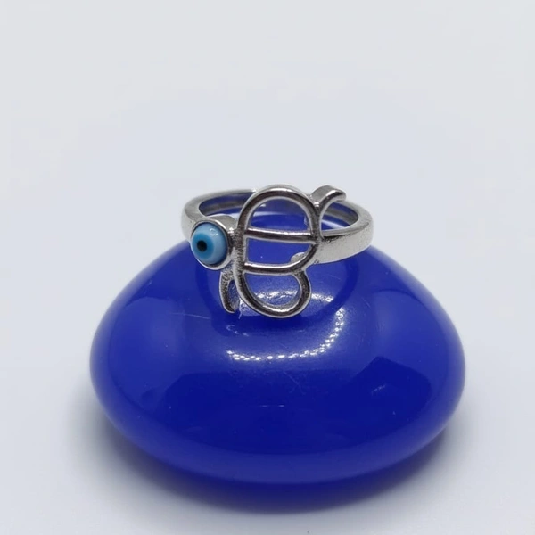 EVIL EYE PUNJABI RING - -, Silver