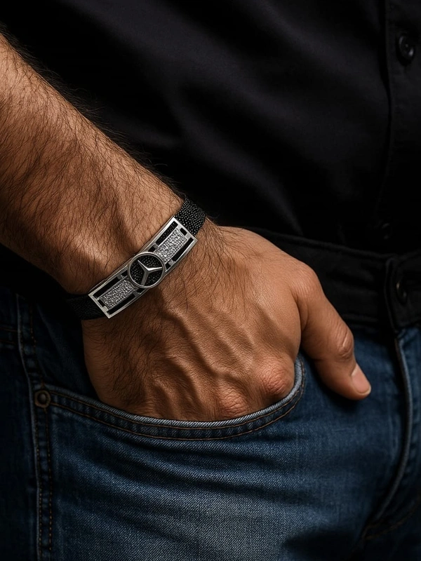  Silver Mercedes Bracelet - Free size, Silver