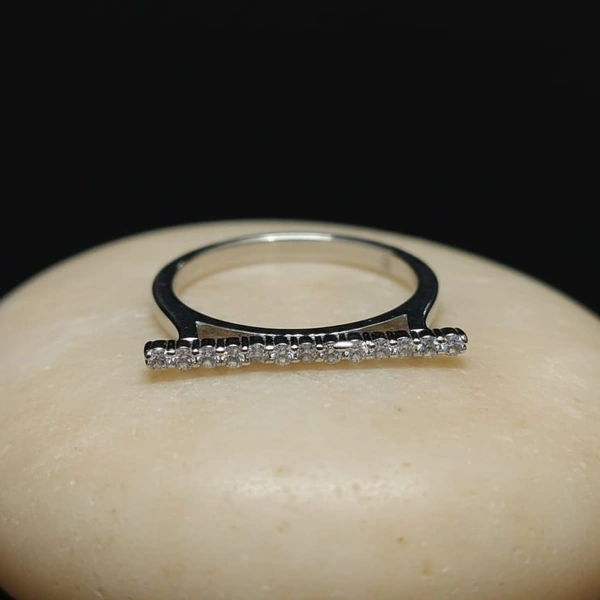 LINED SOLITAIRE RING  - -, Silver