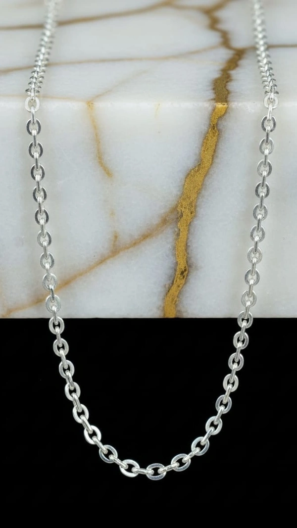 ELEGANT CIRCLED CHAIN - Long, Silver