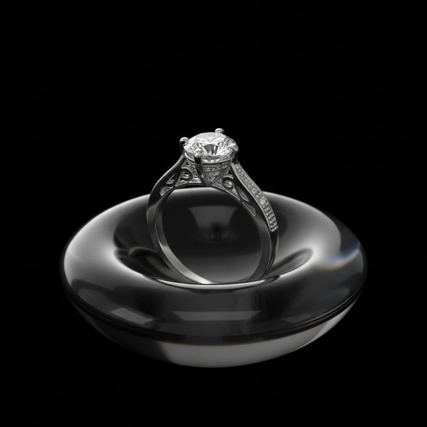 ENORMITY SOLITAIRE RING - -, SILVER