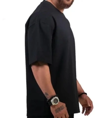 Trendy Black Colour Printed Half-sleeve T-shirts for Men - XL