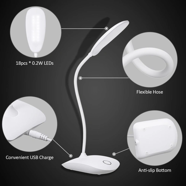 Rechargeable Usb Table Lamp 3 Mode Touch Button Medium - Multi color