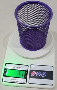 METAL PEN STAND ROUND PURPLE