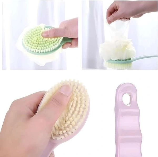 Bath Brush Bristles With Loofah
