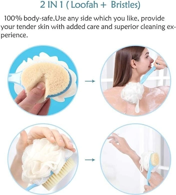 Bath Brush Bristles With Loofah