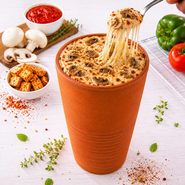 Mushroom Kulhad Pizza