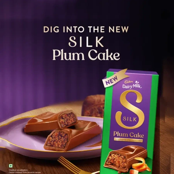 Cadbury Dairy Milk Silk Desserts Plum Cake Milk Chocolate Bar, 70 g - 70g