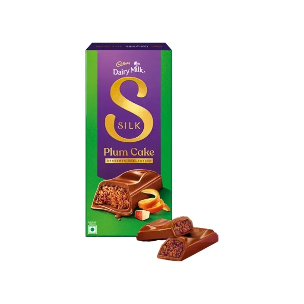 Cadbury Dairy Milk Silk Desserts Plum Cake Milk Chocolate Bar, 70 g - 70g