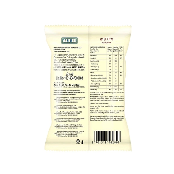 Act II Butter Popcorn - Ready to Eat - 47g, Puffed Snacks