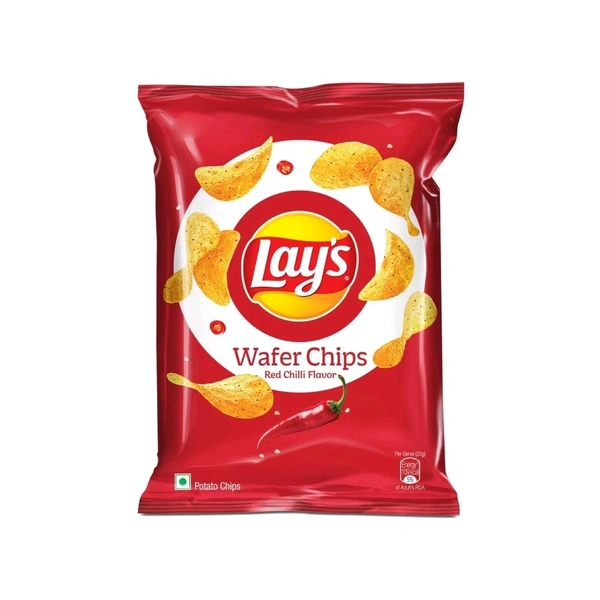 Lays Lay's Wafer Style - Red Chilli Potato Chips - Pack of 3 - 3x48g, Chips