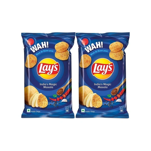 Lays Lay's India's Magic Masala Potato Chips (80 g) - Pack of 2 - Chips, 2x80g