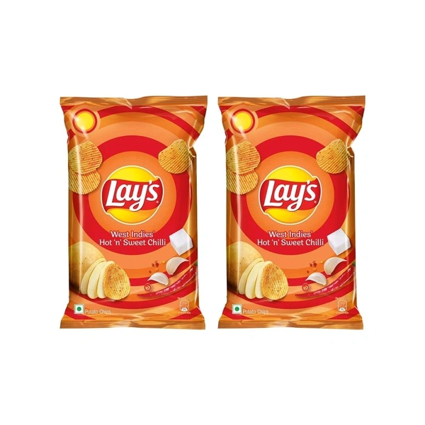 Lays Lay's West Indies Hot 'n' Sweet Chilli Potato Chips - Pack of 2 - 2x80g, Chips