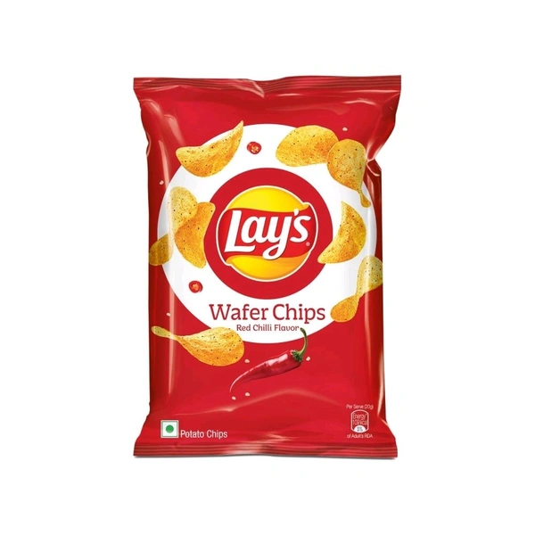 Lays Lay's Wafer Potato Chips (Red Chilli) - 82g, Chips