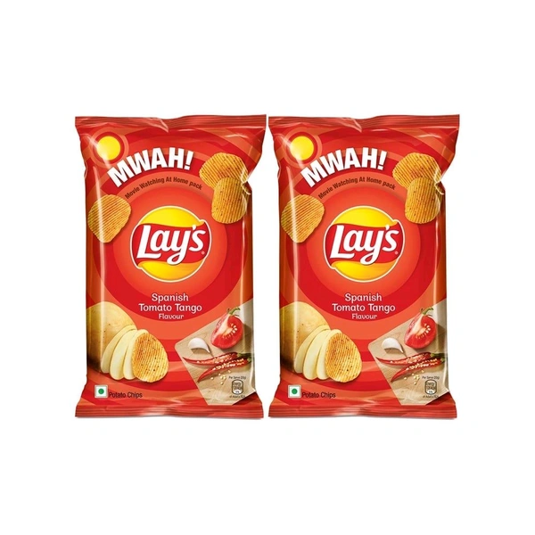 Lays Lay's Spanish Tomato Tango Flavor Potato Chips - Pack of 2 - 2 x 82 g, Chips
