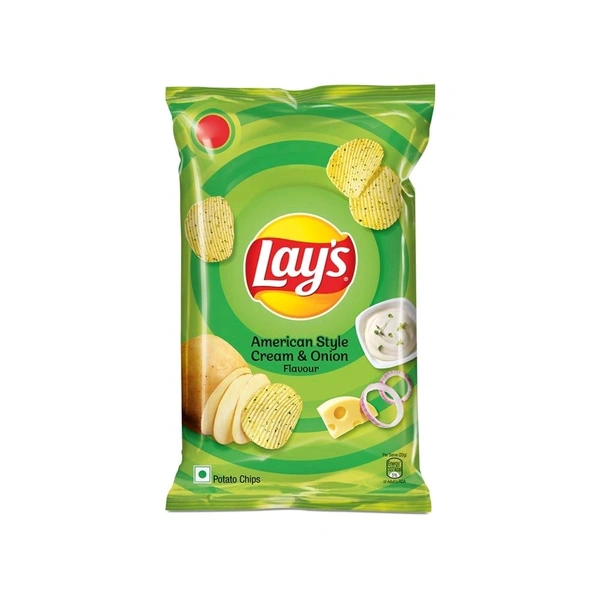 Lays Lay's American Style Cream & Onion Flavour Potato Chips - 80g, Chips