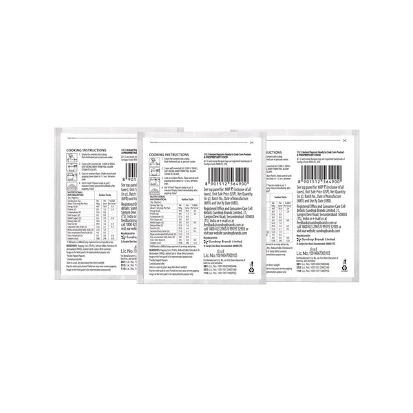 Act II Golden Sizzle Popcorn - Instant - Pack of 3 - 3 x 60 g, Popcorn