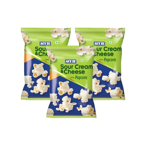 Act II Sour Cream & Cheese Popcorn - Ready to Eat - Pack of 3 - 3 × 50g
