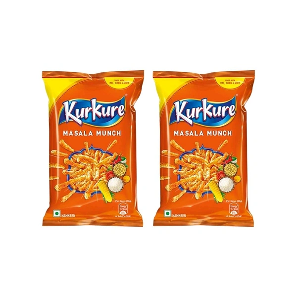 Kurkure Masala Munch Crisps - Pack of 2 - 2 x 94 g