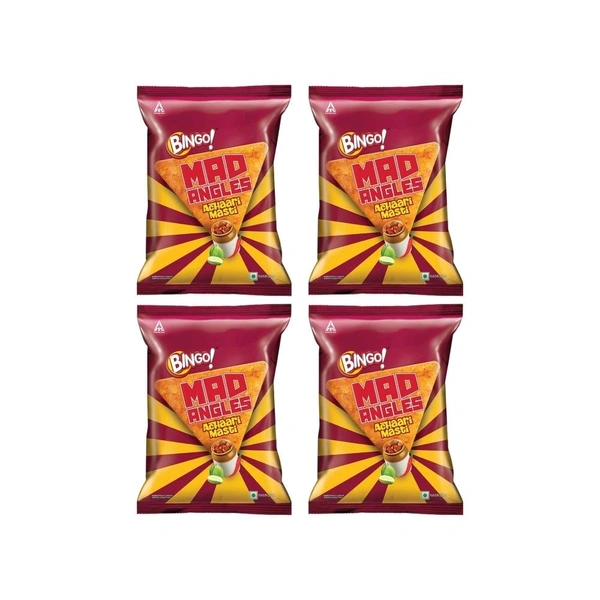Bingo Mad Angles Achaari Masti Crisps - Pack of 4 - 4 x 60 g