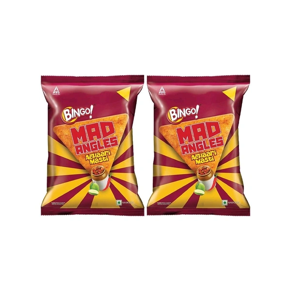 Bingo Mad Angles Achaari Masti Crisps - Pack of 2 - 2 x 60 g