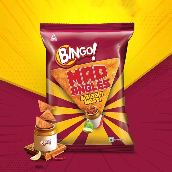 Bingo Mad Angles Achaari Masti Crisps - Pack of 2 - 2 x 60 g