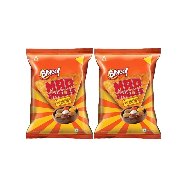 Bingo Mad Angles Masala Madness Crisps - Pack of 2 - 2 x 60 g