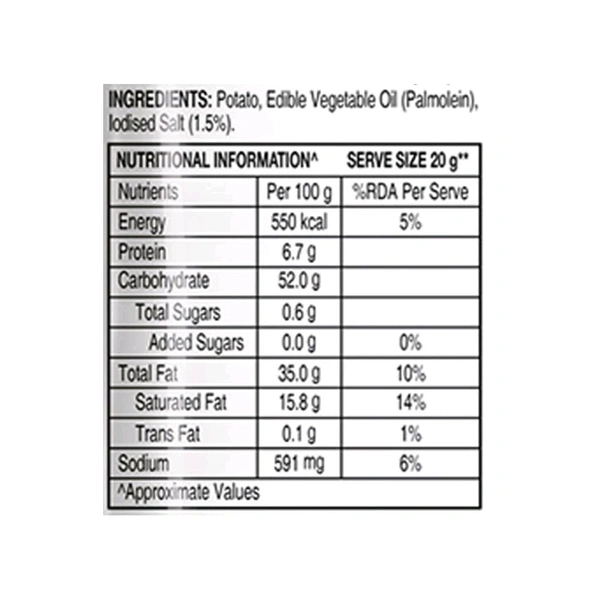 Uncle Chipps Plain Salted Potato Chips - 48g