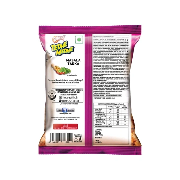Bingo Tedhe Medhe Masala Tadka Crisps - 75g