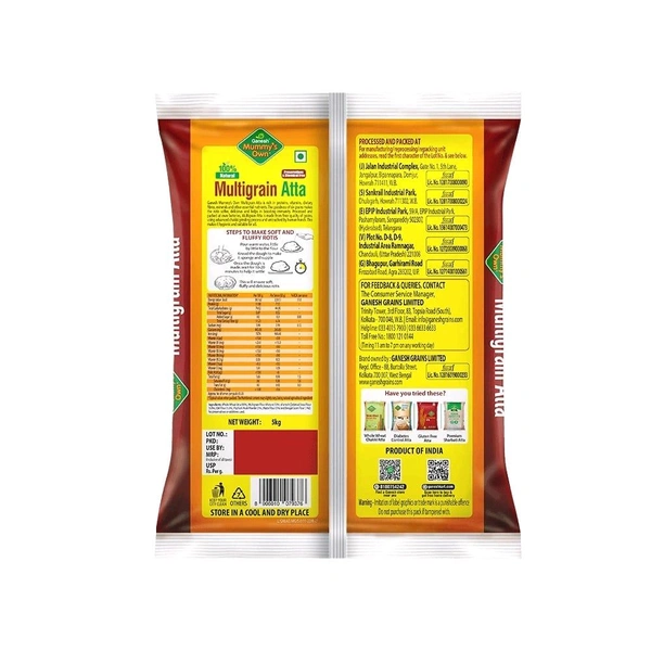 Ganesh Whole Wheat Multigrain Atta - 5kg