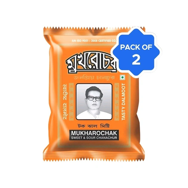 Mukharochak Sweet & Sour Chanachur Mixture Namkeen - Pack of 2 - 2 × 200g