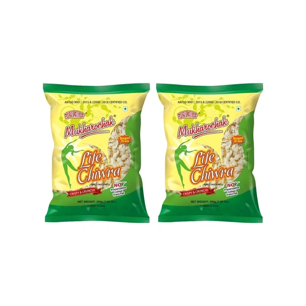 Mukharochak Lite Chivda Namkeen - Pack of 2 - 2 x 200 g