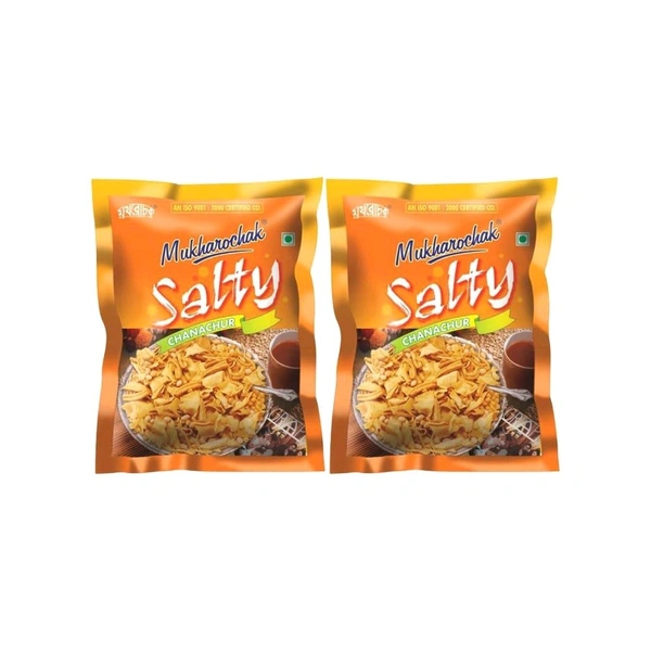 Mukharochak Salty Chanachur Mixture Namkeen - Pack of 2 - 2 x 400 g