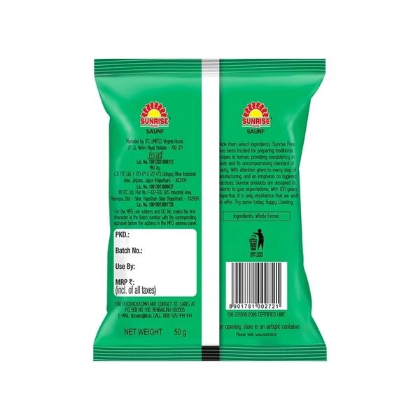 Sunrise Pure Saunf/ Fennel - 50g