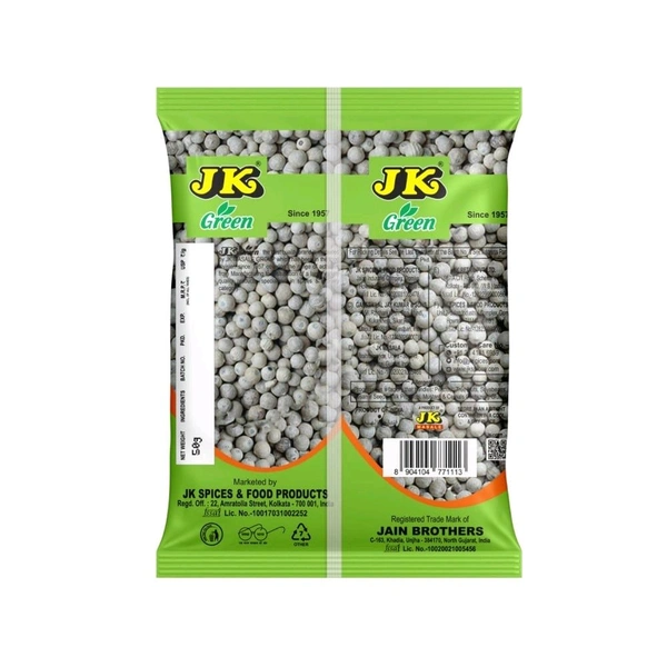 JK Green White Peppercorns - 50g