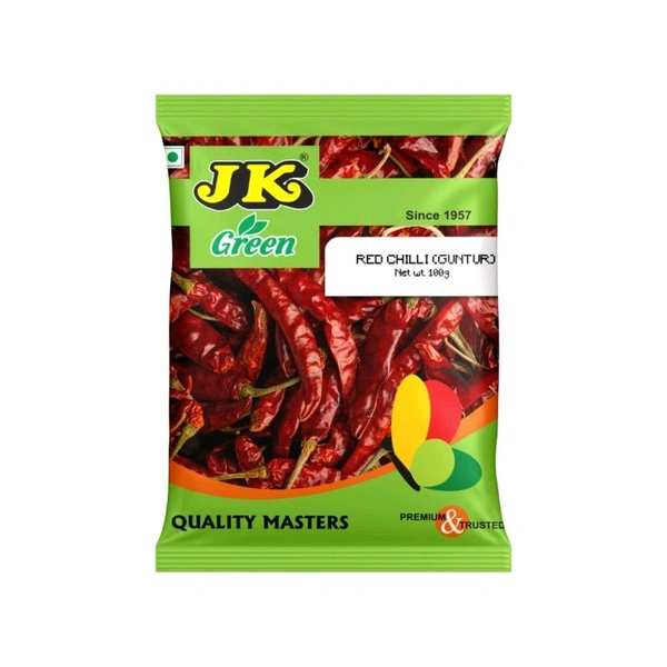 JK Green Red Chilli Whole (Guntur) - 100g