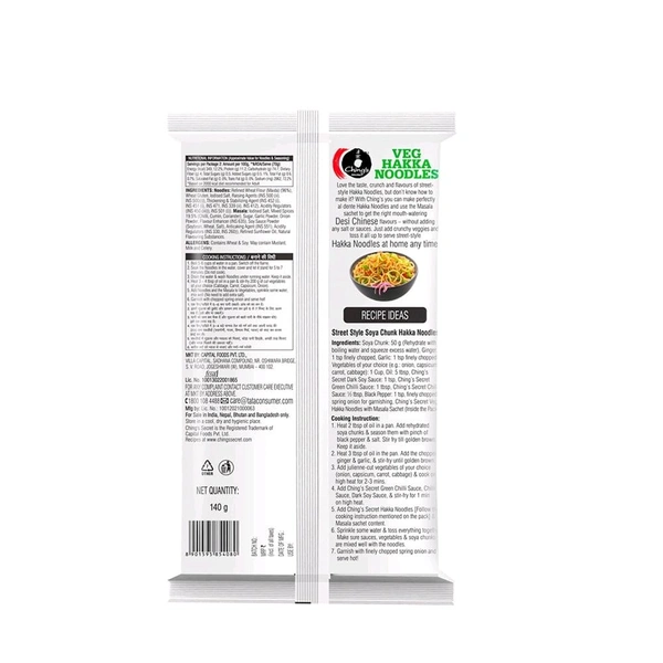 Ching's Secret Veg Hakka Noodles with Masala - 140g